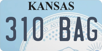KS license plate 310BAG