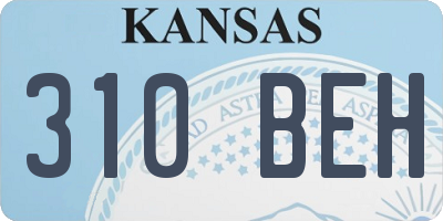 KS license plate 310BEH