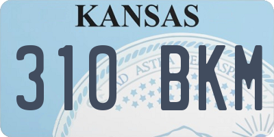 KS license plate 310BKM