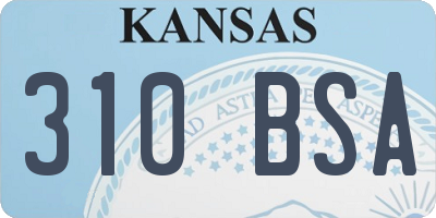 KS license plate 310BSA