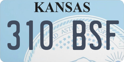 KS license plate 310BSF