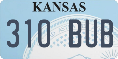 KS license plate 310BUB