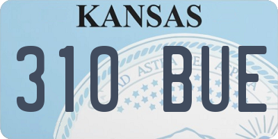 KS license plate 310BUE