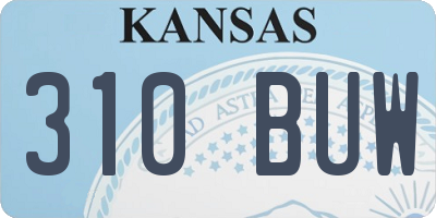 KS license plate 310BUW