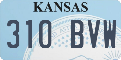 KS license plate 310BVW