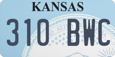 KS license plate 310BWC