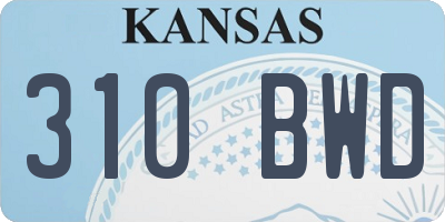 KS license plate 310BWD