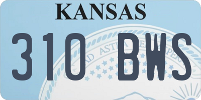 KS license plate 310BWS