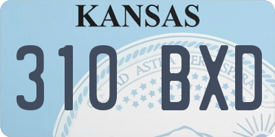 KS license plate 310BXD