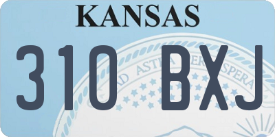 KS license plate 310BXJ