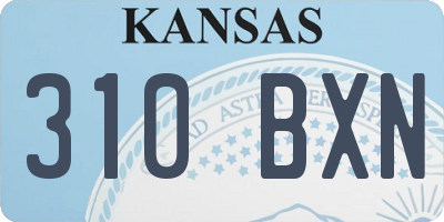 KS license plate 310BXN