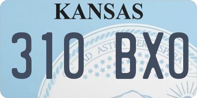 KS license plate 310BXO