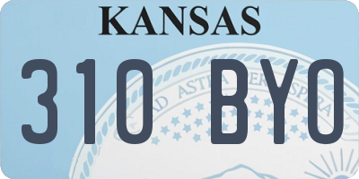 KS license plate 310BYO