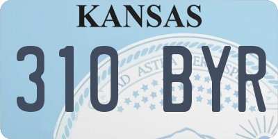 KS license plate 310BYR