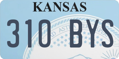 KS license plate 310BYS
