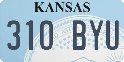 KS license plate 310BYU