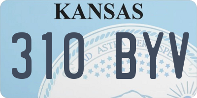 KS license plate 310BYV
