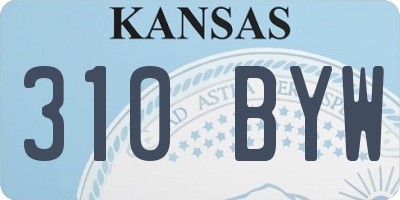 KS license plate 310BYW
