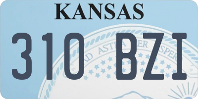 KS license plate 310BZI
