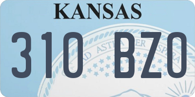 KS license plate 310BZO
