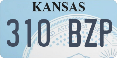 KS license plate 310BZP