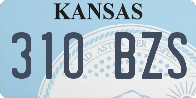 KS license plate 310BZS