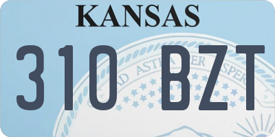 KS license plate 310BZT