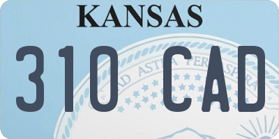 KS license plate 310CAD