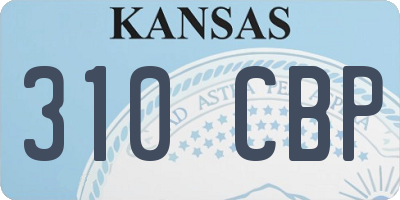 KS license plate 310CBP