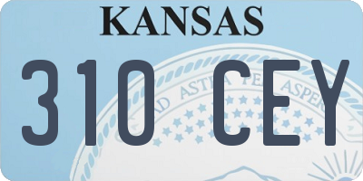 KS license plate 310CEY