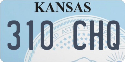 KS license plate 310CHQ