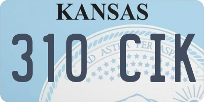KS license plate 310CIK