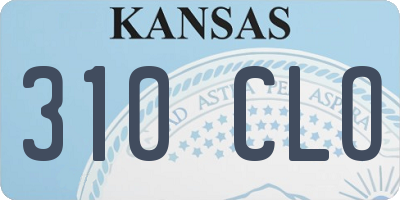 KS license plate 310CLO