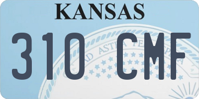 KS license plate 310CMF