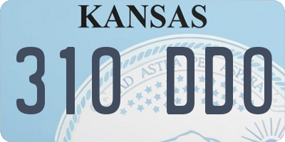 KS license plate 310DDO