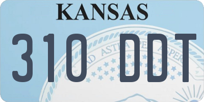 KS license plate 310DDT