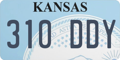 KS license plate 310DDY