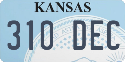 KS license plate 310DEC