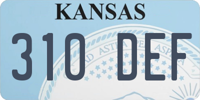 KS license plate 310DEF