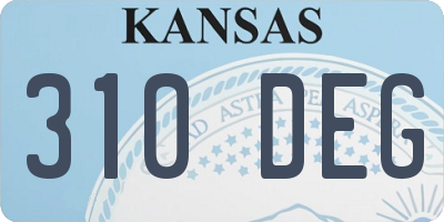 KS license plate 310DEG