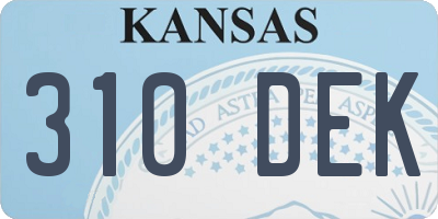 KS license plate 310DEK