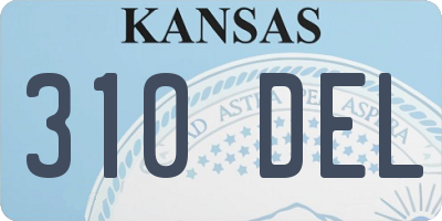 KS license plate 310DEL