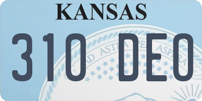 KS license plate 310DEO