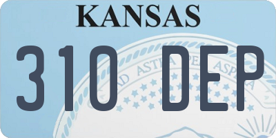 KS license plate 310DEP