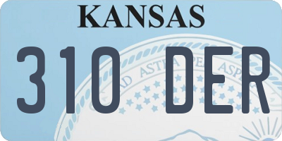 KS license plate 310DER