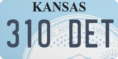 KS license plate 310DET
