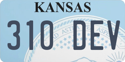 KS license plate 310DEV