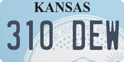 KS license plate 310DEW