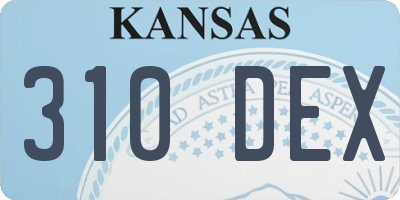 KS license plate 310DEX