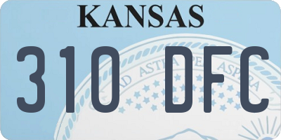 KS license plate 310DFC